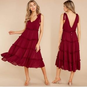 NWT In Full Swing Burgundy Midi Dress Size small